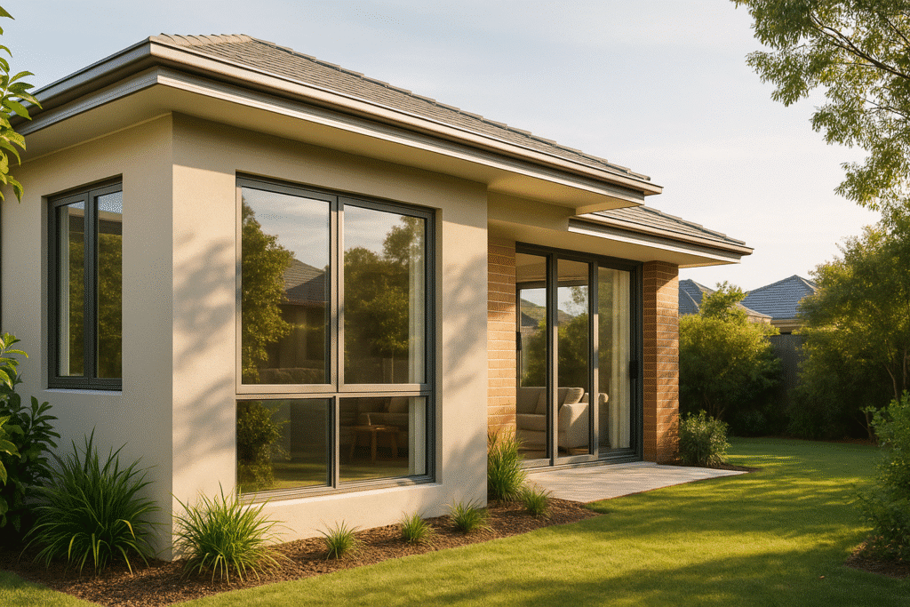 Bribane home with glazed windows and doors